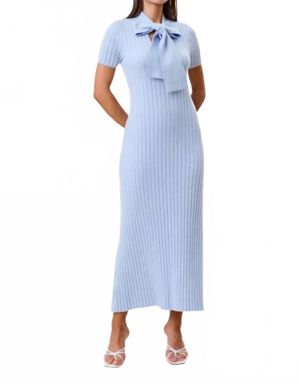 NEW ABLE ines ribbed knit dress in blue
